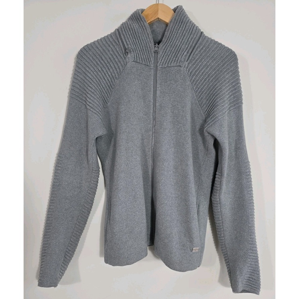 Armani Exchange AX Gray Knit Zip Hoodie Sweater Small Casual Chic Soft